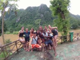 Chillin at the third bar with Maud, Bente, Leonor and Christian.